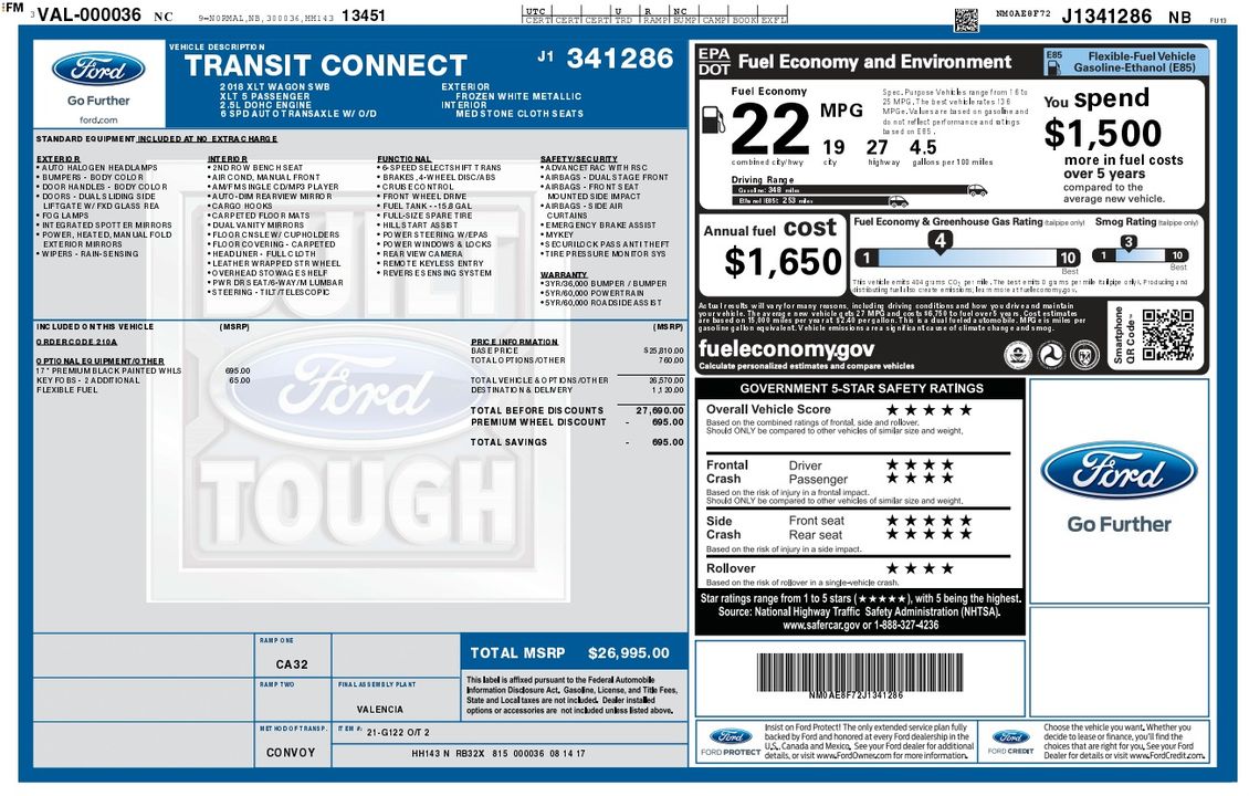 2018 Ford Transit Connect Wagon XLT