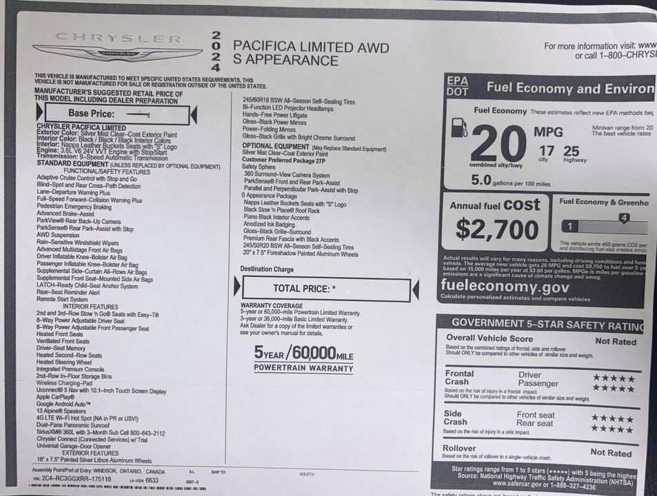 2024 Chrysler Pacifica