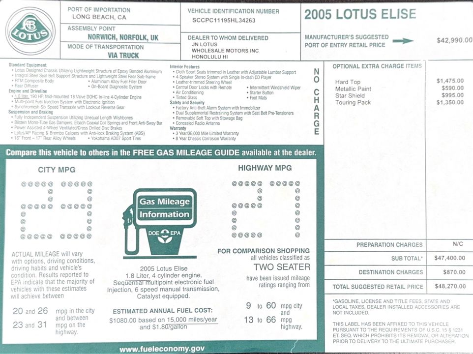 2005 Lotus Elise