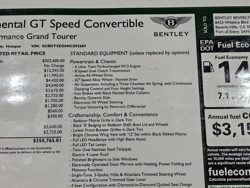 2022 Bentley Continental GT