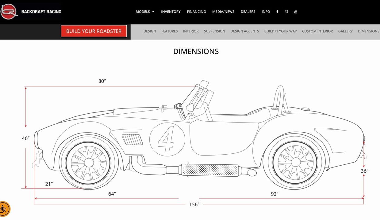 1965 Backdraft Racing Cobra Roadster RT4B GT Black Edition