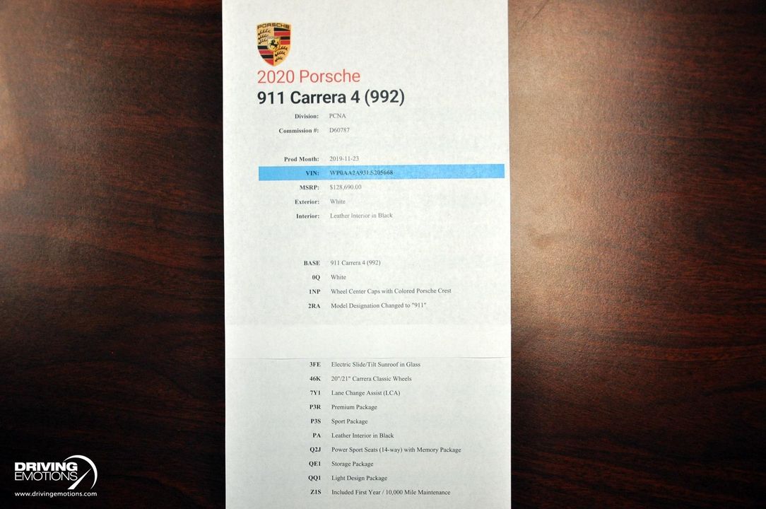 2020 Porsche 911 Carrera 4
