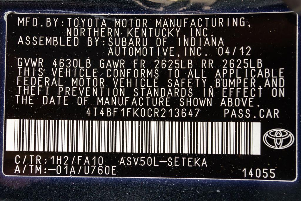 2012 Toyota CAMRY L