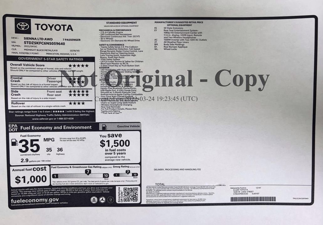 2022 Toyota Sienna