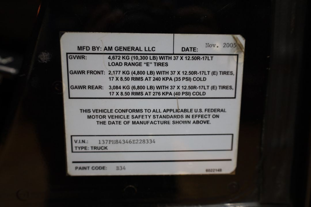 2006 HUMMER H1 Alpha