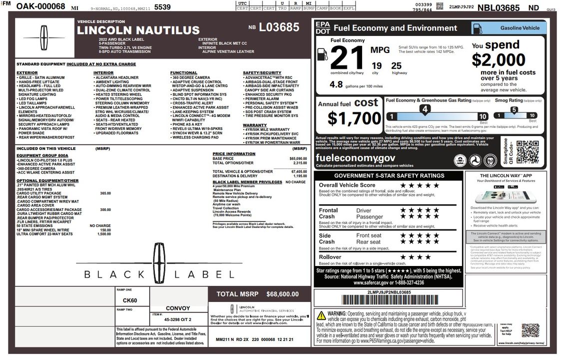 2022 Lincoln Nautilus Black Label