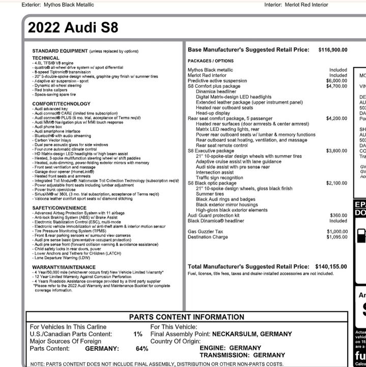 2022 Audi S8