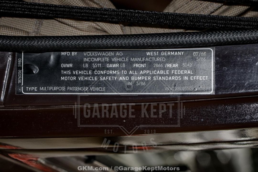 1986 Volkswagen Vanagon Westfalia Weekender Wolfsburg Syncro