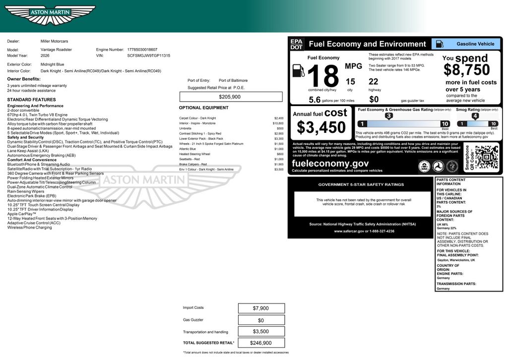 2026 Aston Martin Vantage