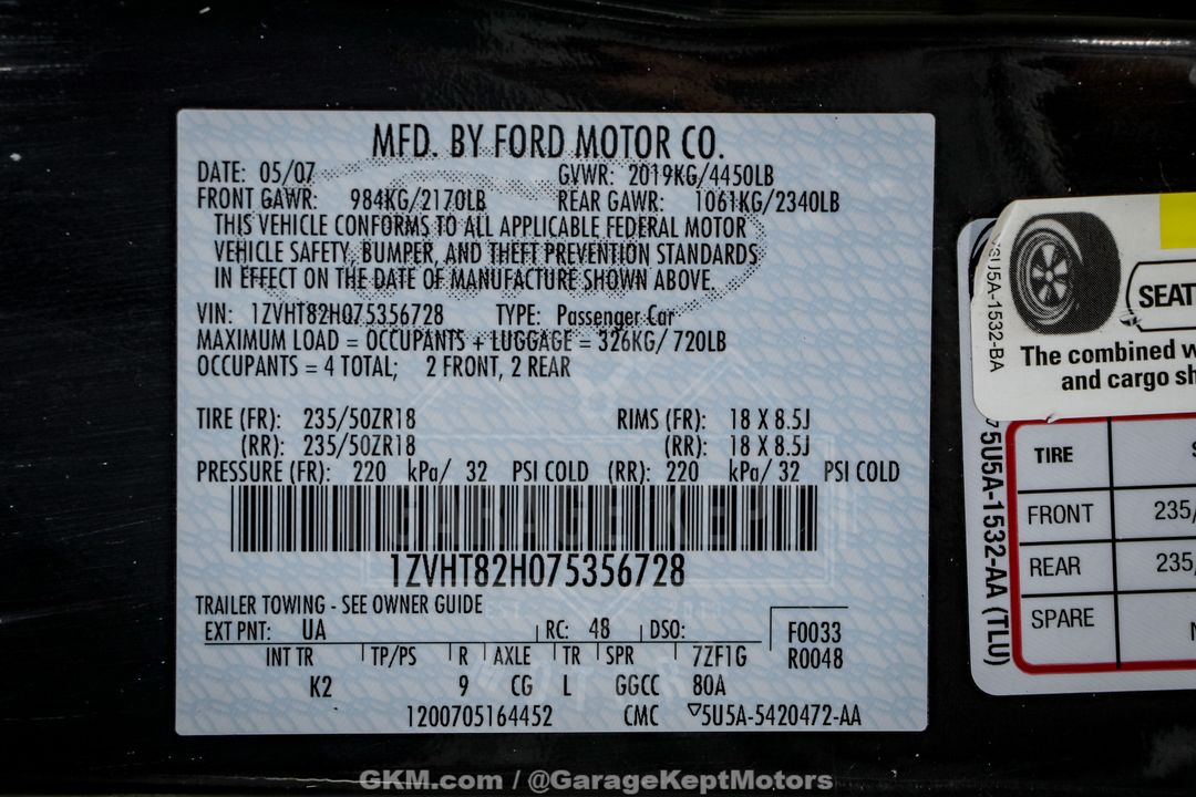 2007 Ford Mustang Shelby GT/SC