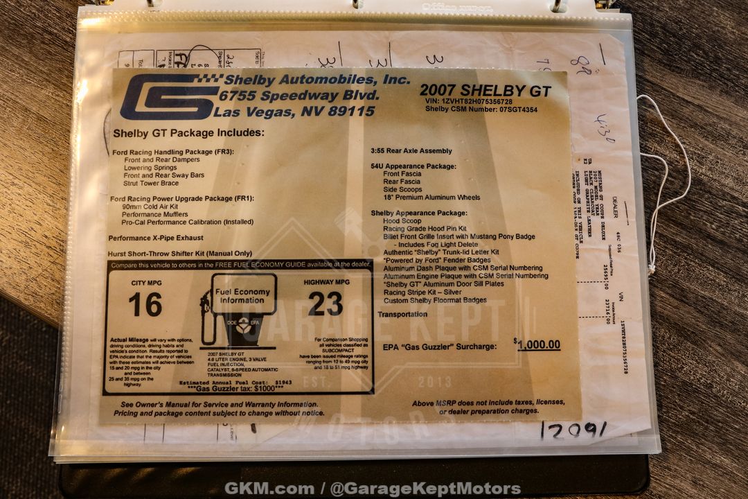 2007 Ford Mustang Shelby GT/SC