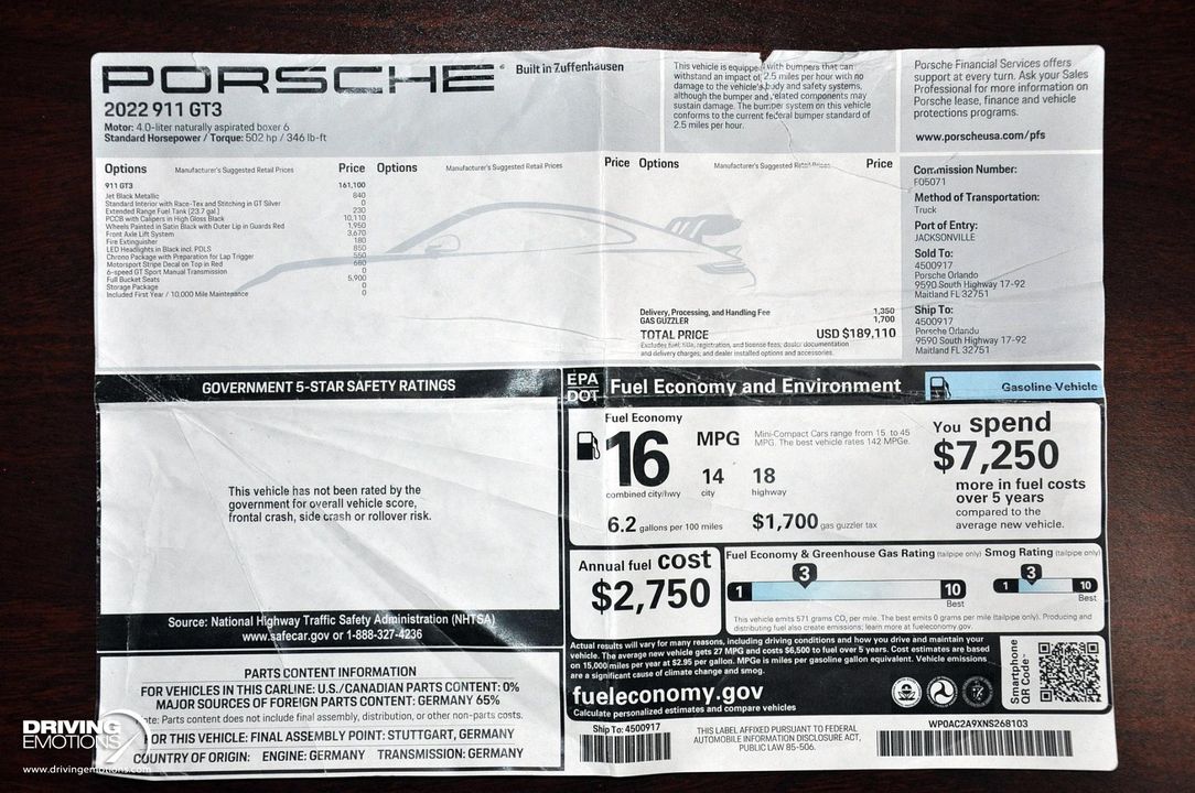 2022 Porsche 911 GT3