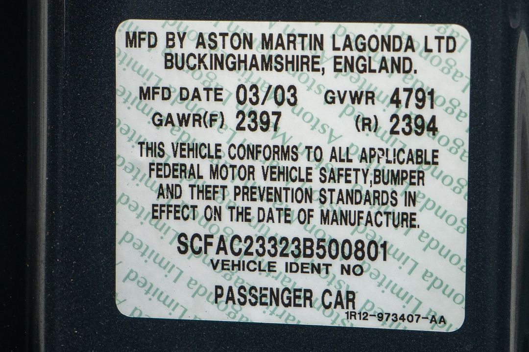 2003 Aston Martin Vanquish