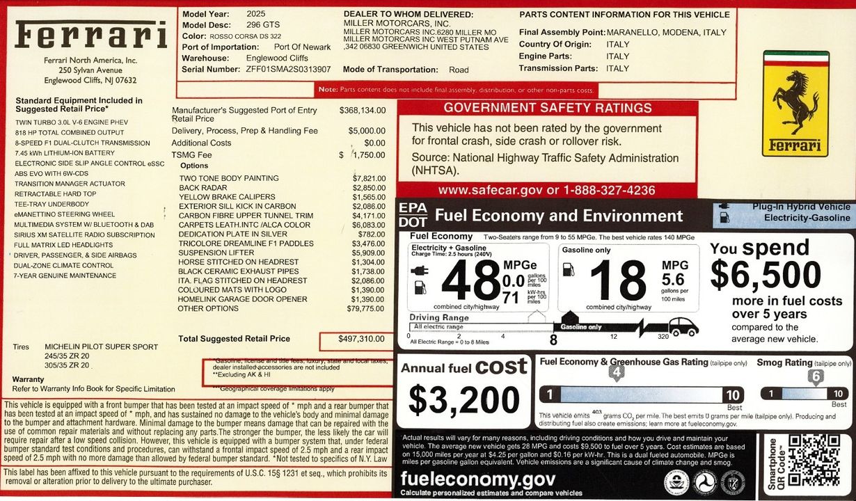 2025 Ferrari 296 GTS