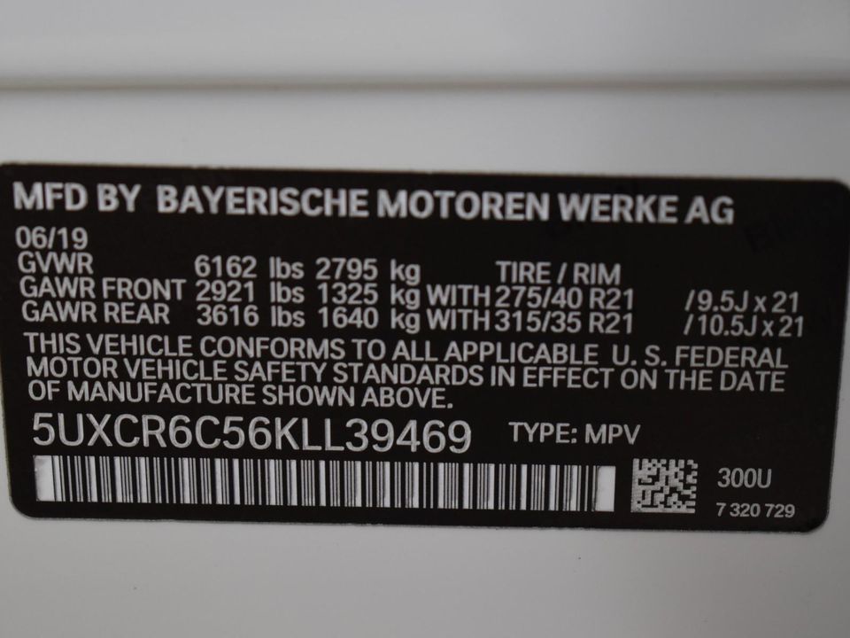 2019 BMW X5 xDrive40i Sports Activity w/M Sport Pkg, Coffee, Vernasca Leather Uphols