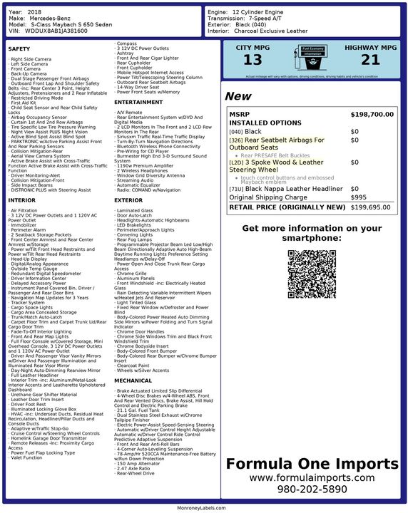 2018 Mercedes-Benz Maybach S 650
