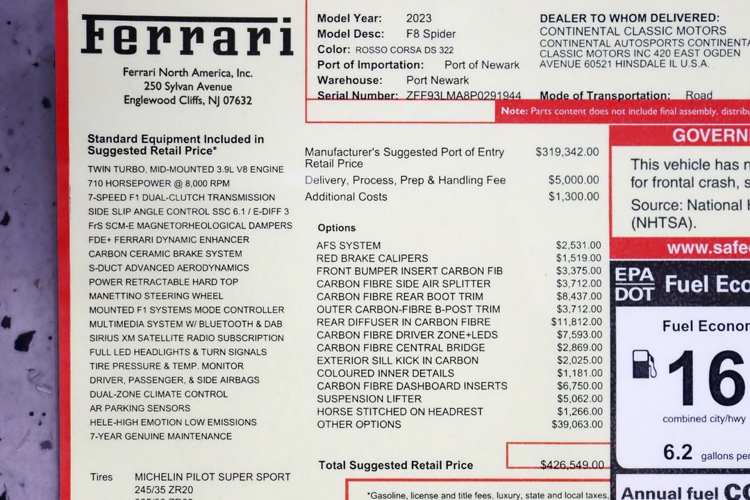 2023 Ferrari F8 Spider