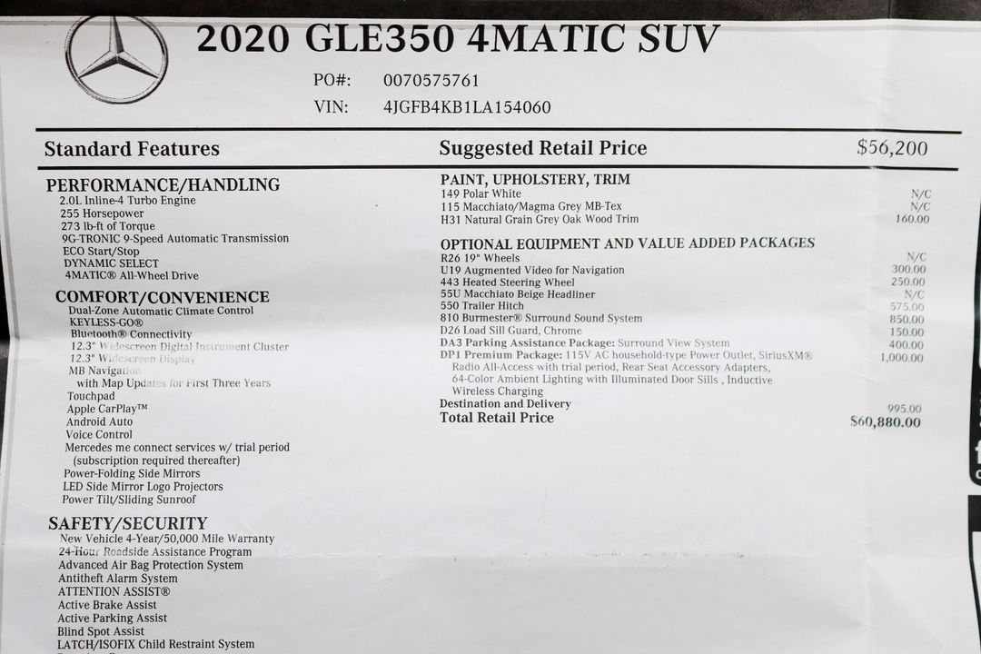 2020 Mercedes-Benz GLE