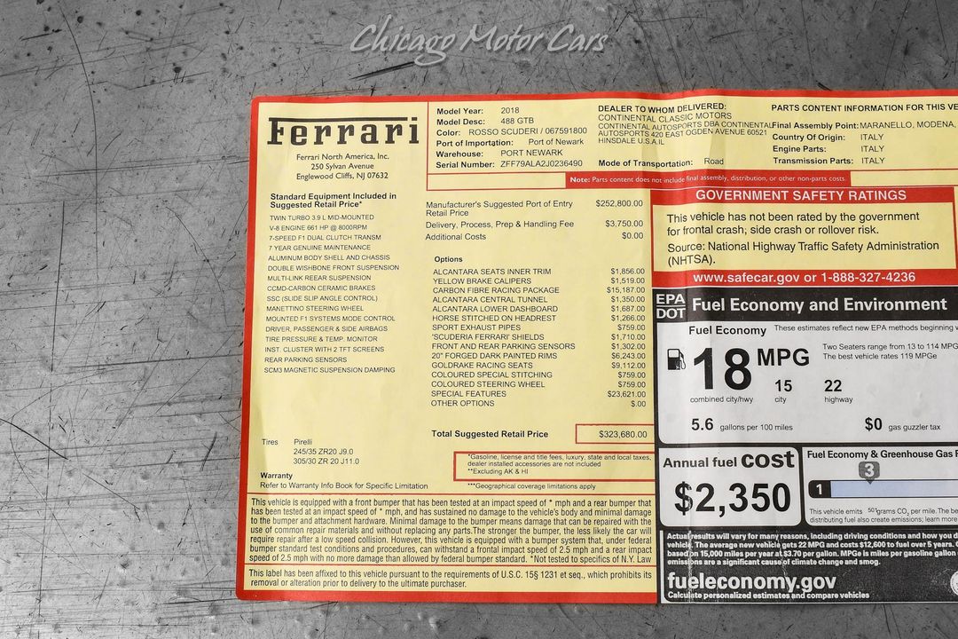 2018 Ferrari 488 GTB