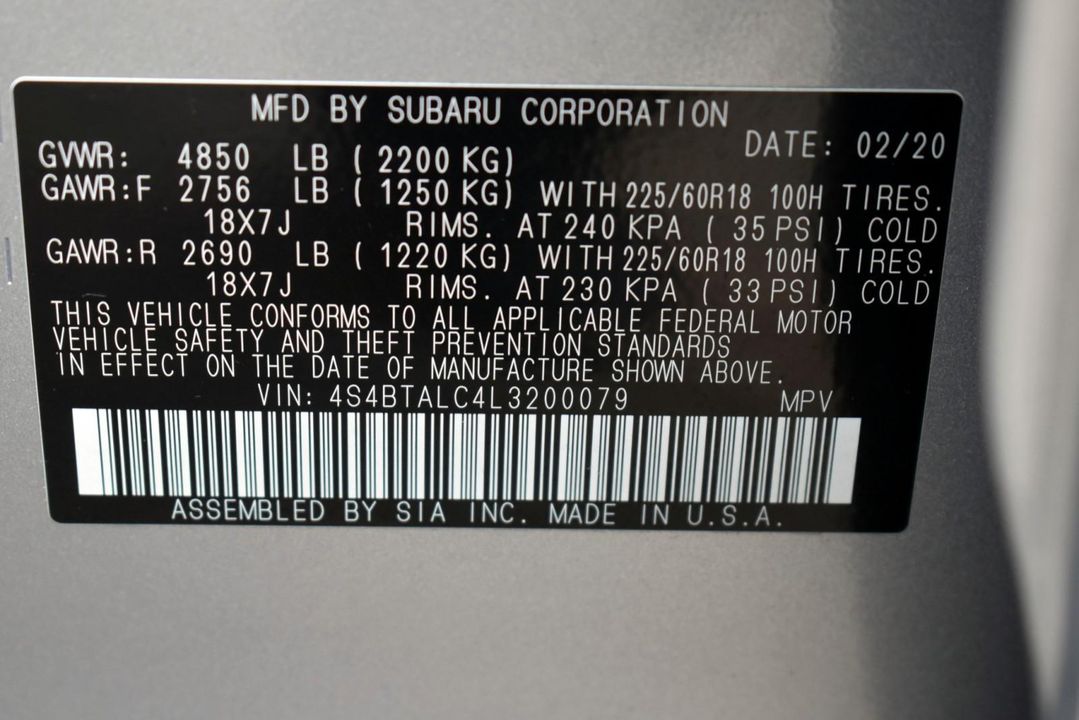 2020 Subaru Outback AWD Popular Pkg #2
