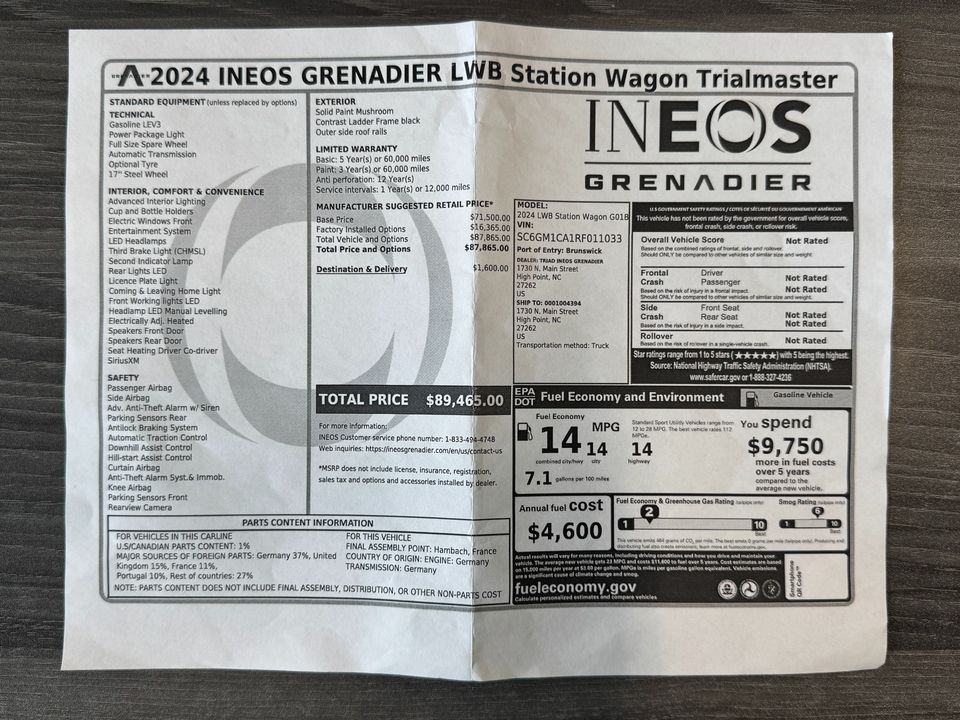 2024 INEOS Grenadier TRAILMASTER EDITION