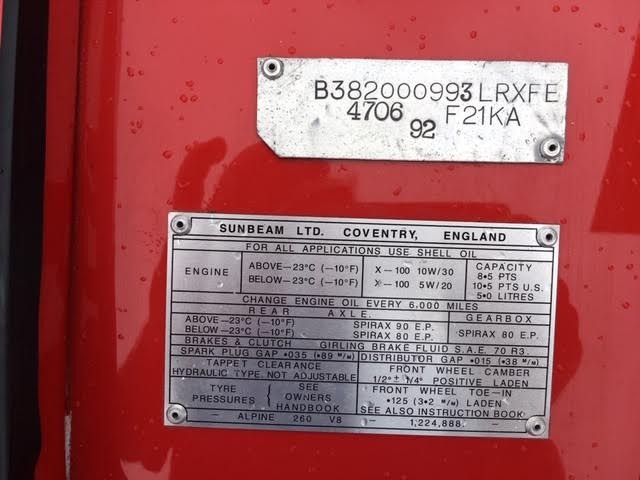 1966 Sunbeam - SOLD Tiger Mark 1A - SOLD!!!
