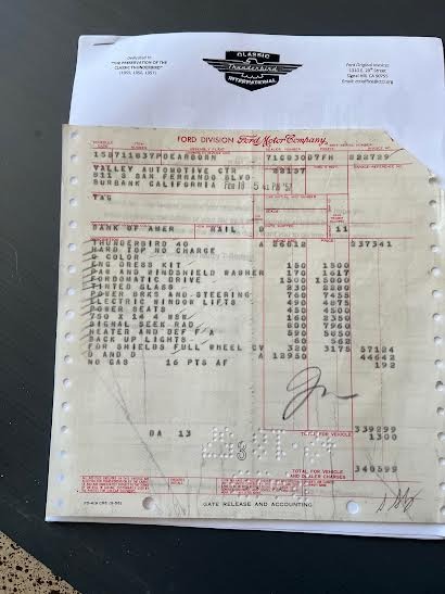 1957 FORD Thunderbird, T Bird SOLD