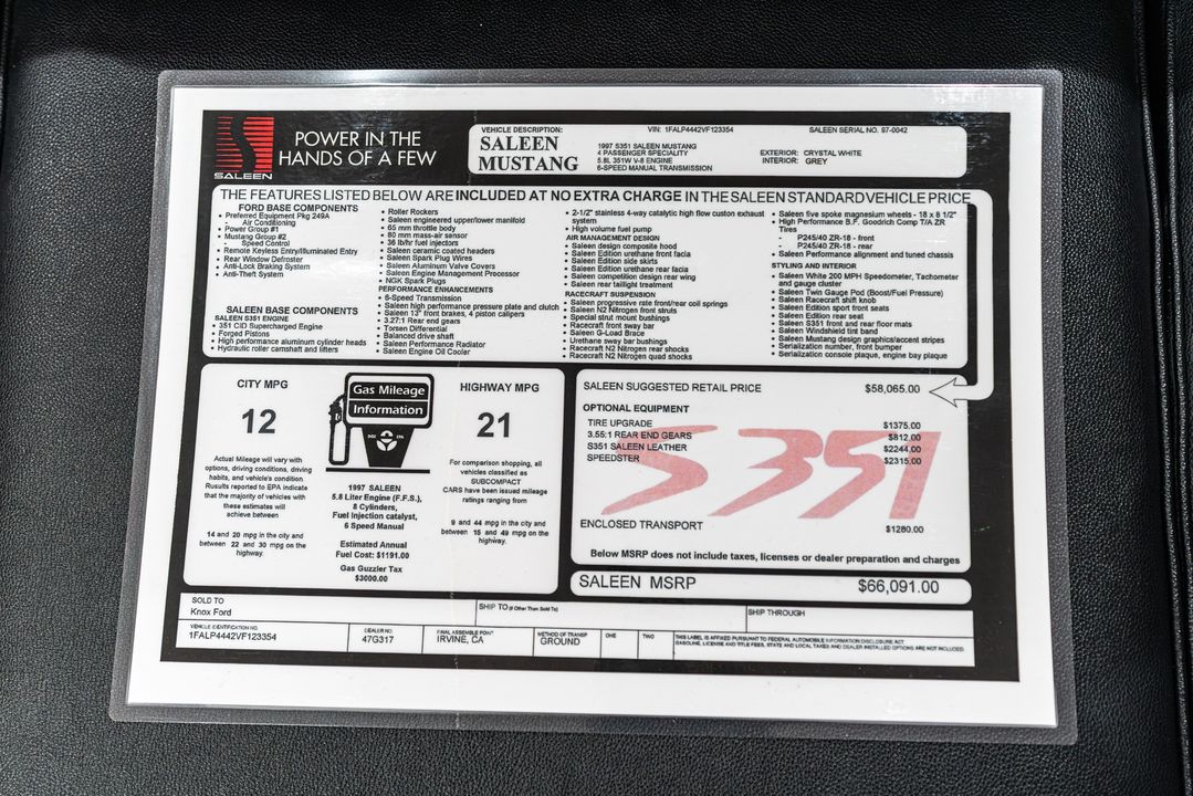 1997 Ford Mustang Saleen S351