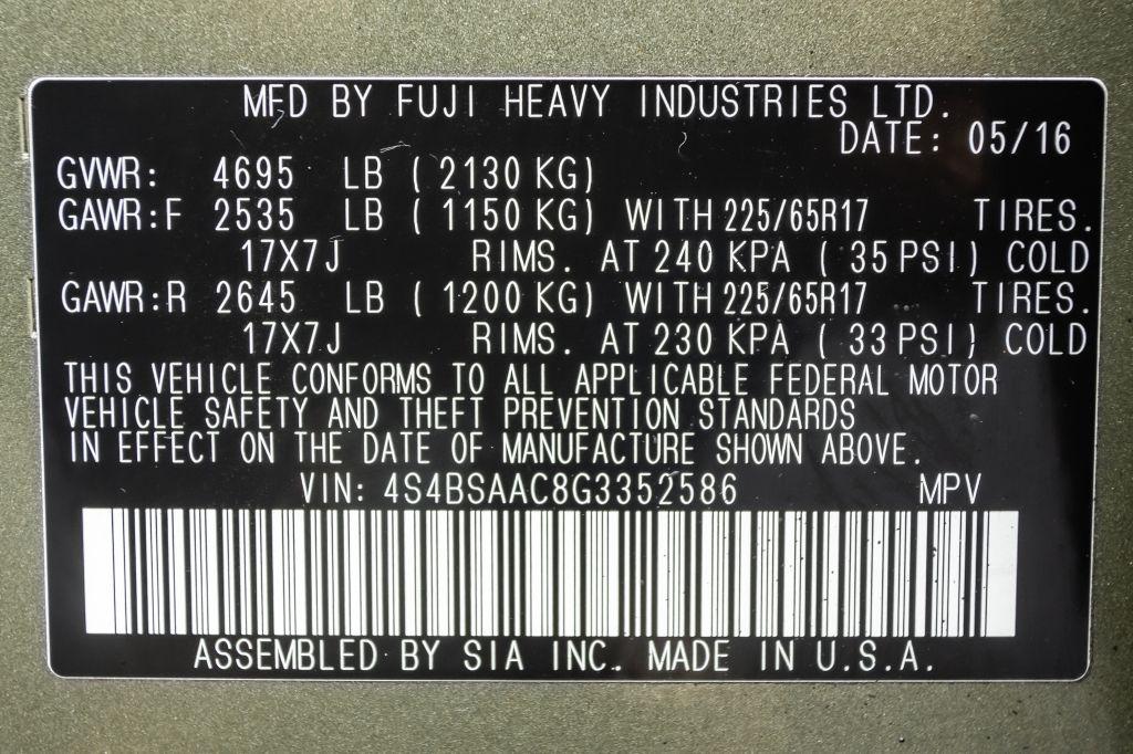 2016 SUBARU OUTBACK