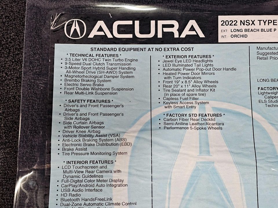 2022 Acura NSX