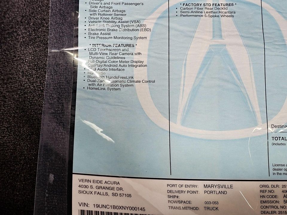 2022 Acura NSX
