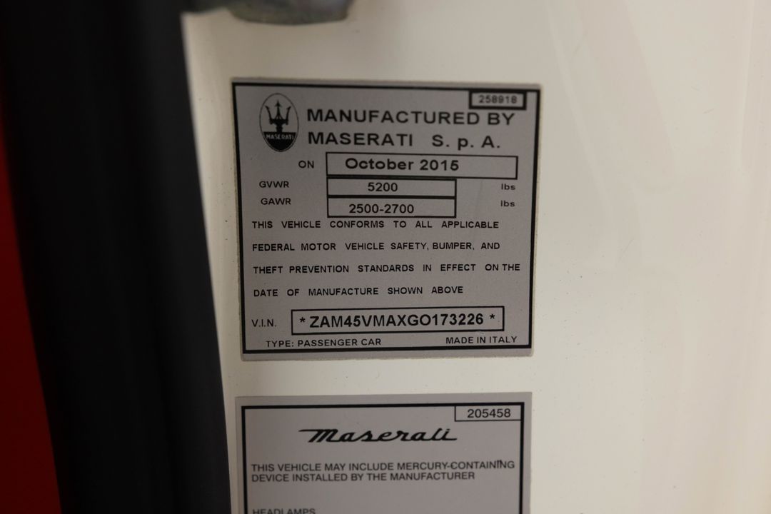2016 Maserati GranTurismo MC