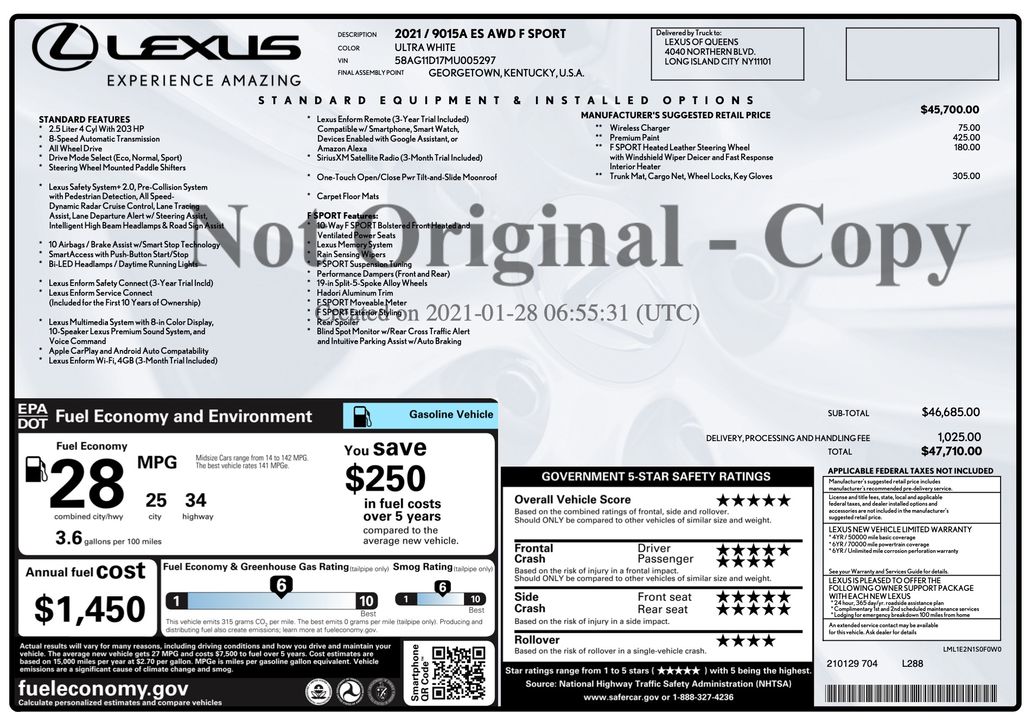 2021 Lexus ES