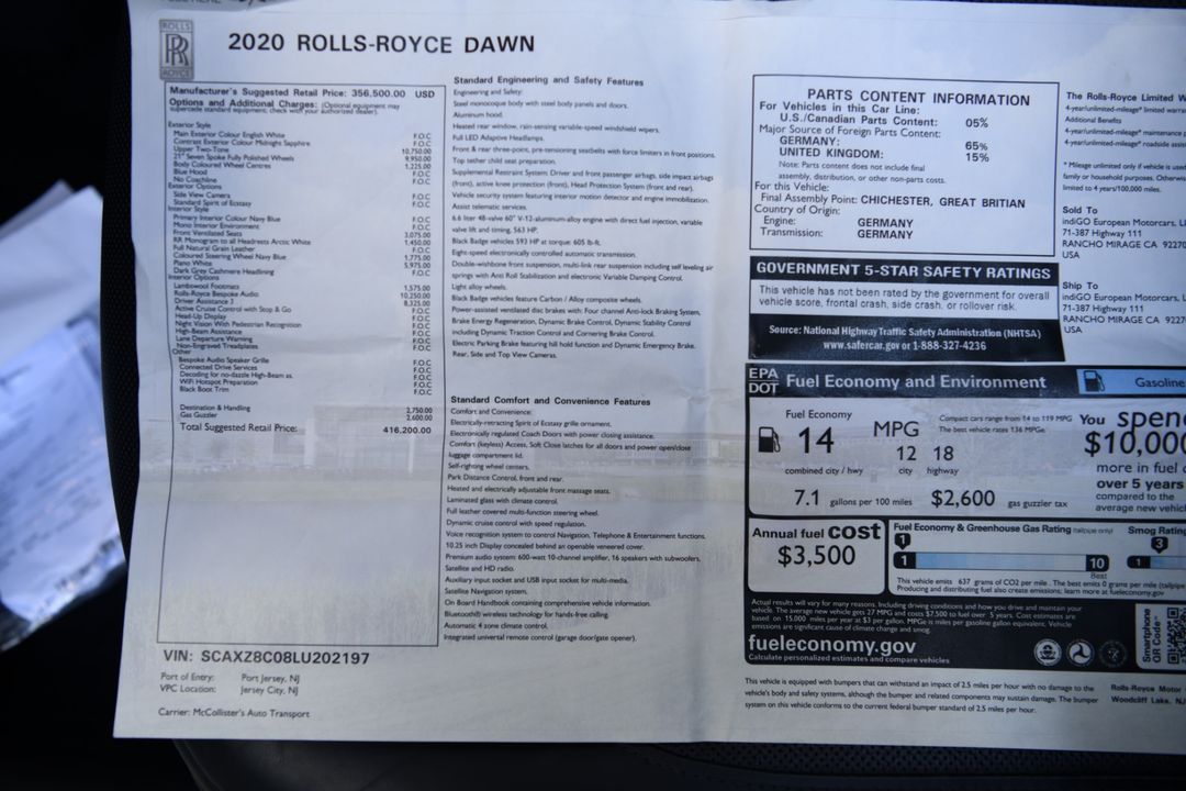 2020 Rolls-Royce Dawn
