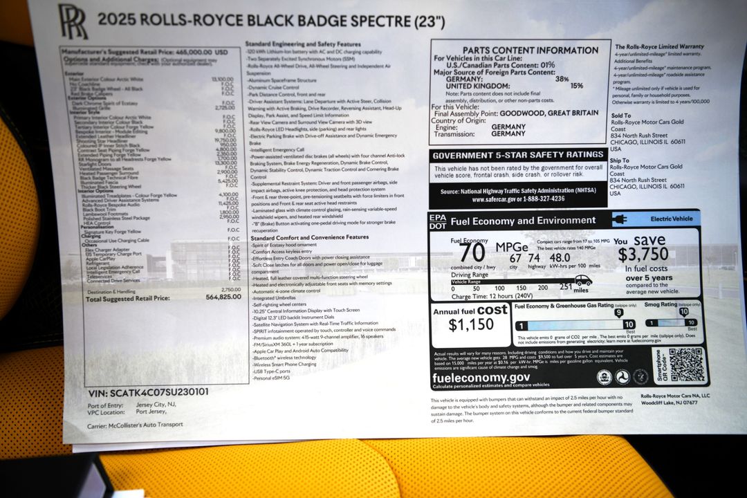 2025 Rolls-Royce Black Badge Spectre