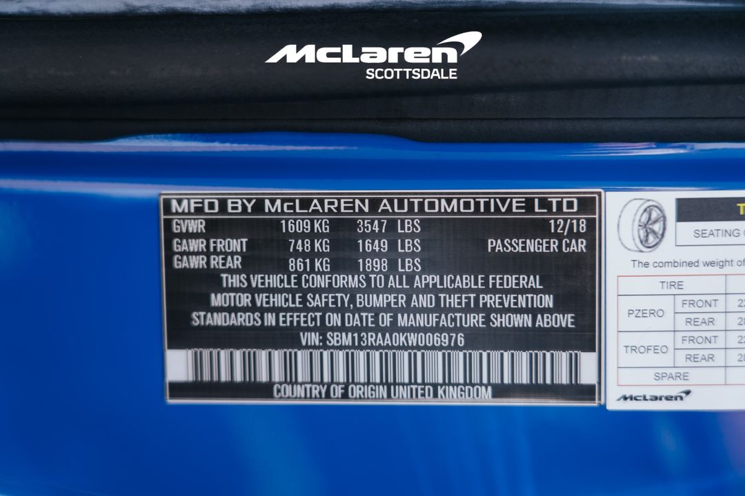 2019 MCLAREN 600LT