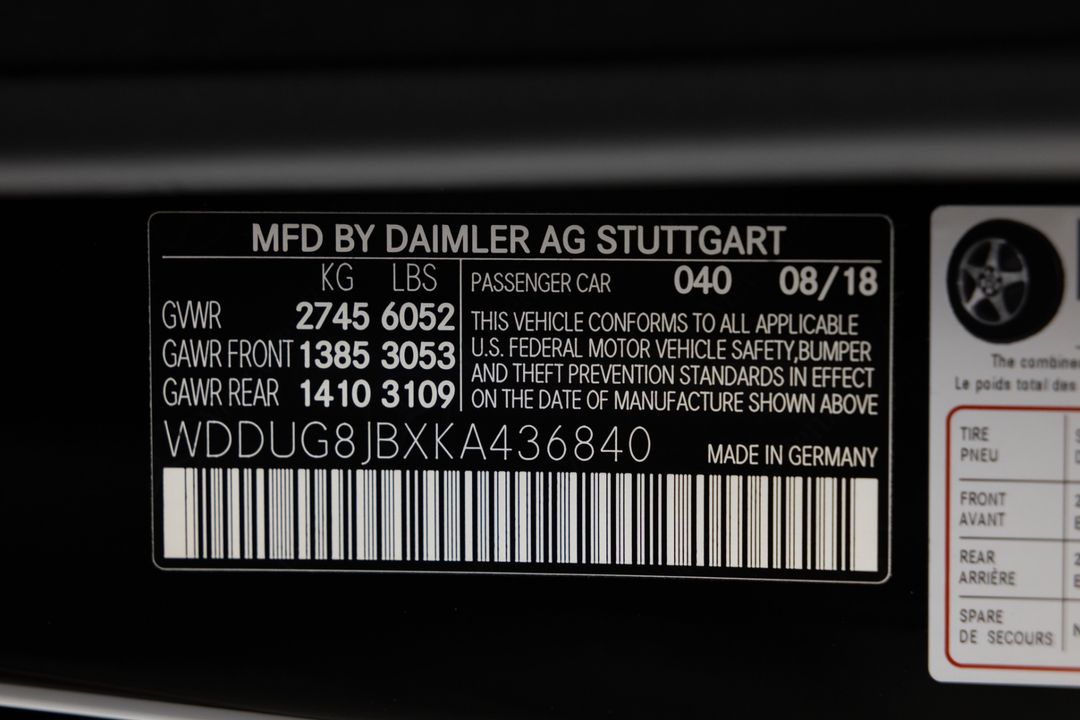 2019 Mercedes-Benz AMG S 63