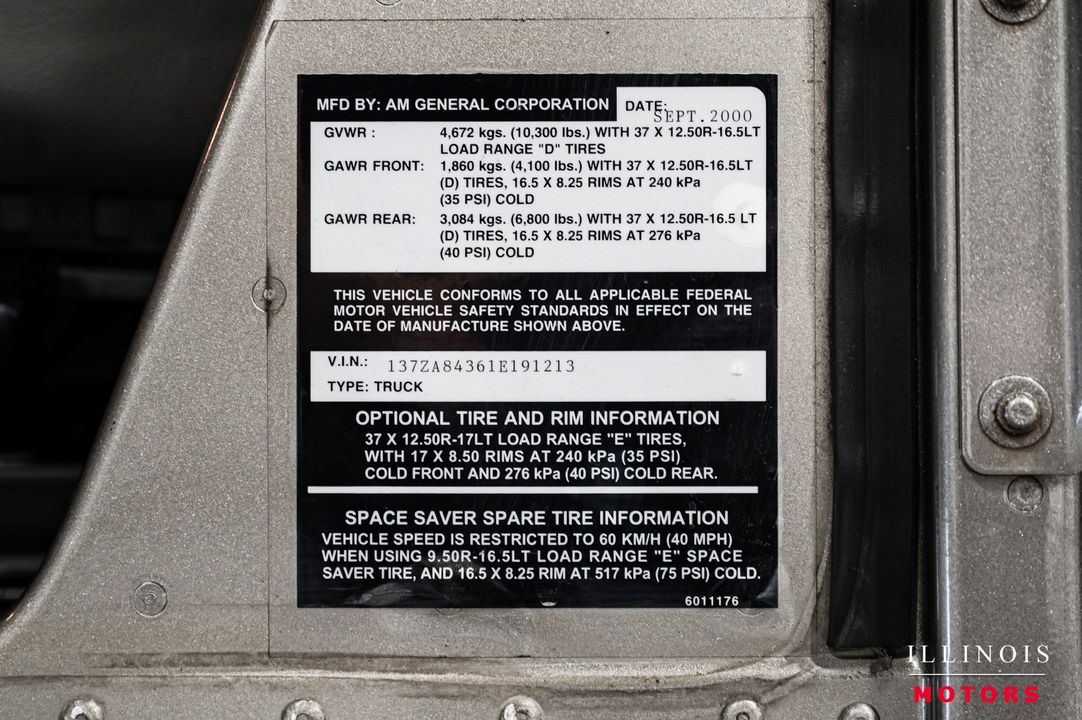 2001 AM GENERAL HUMMER