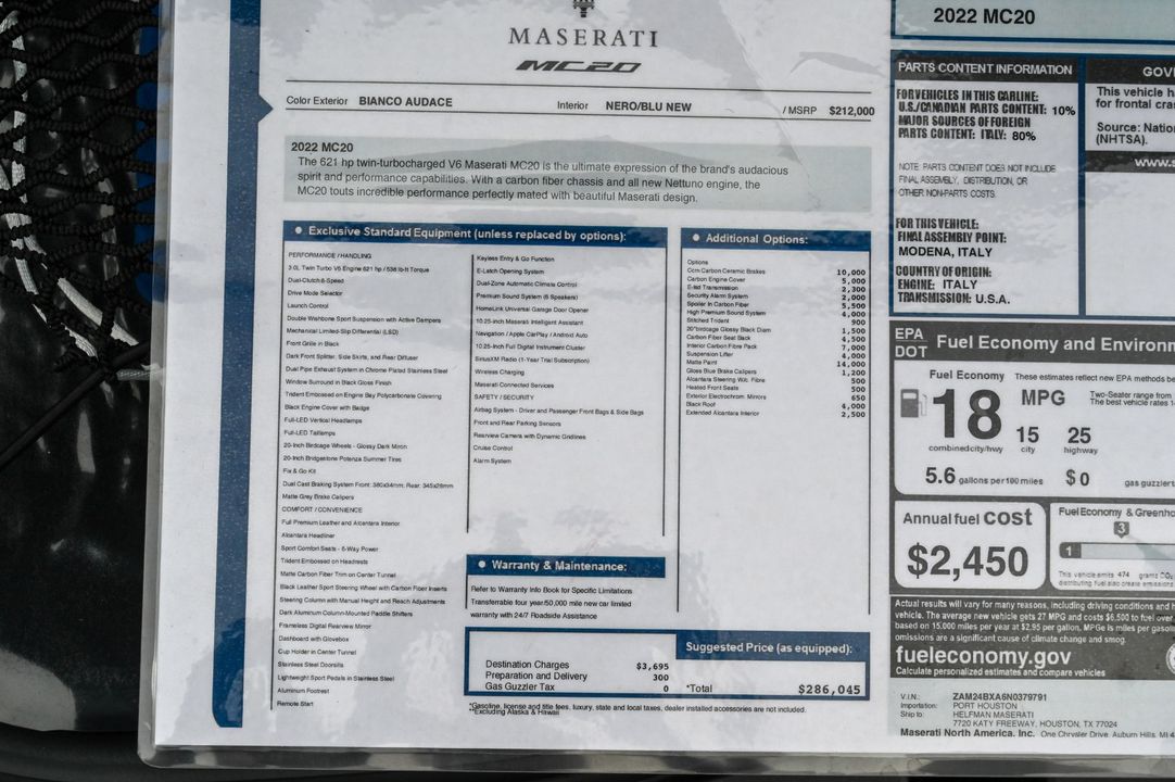2022 Maserati MC20