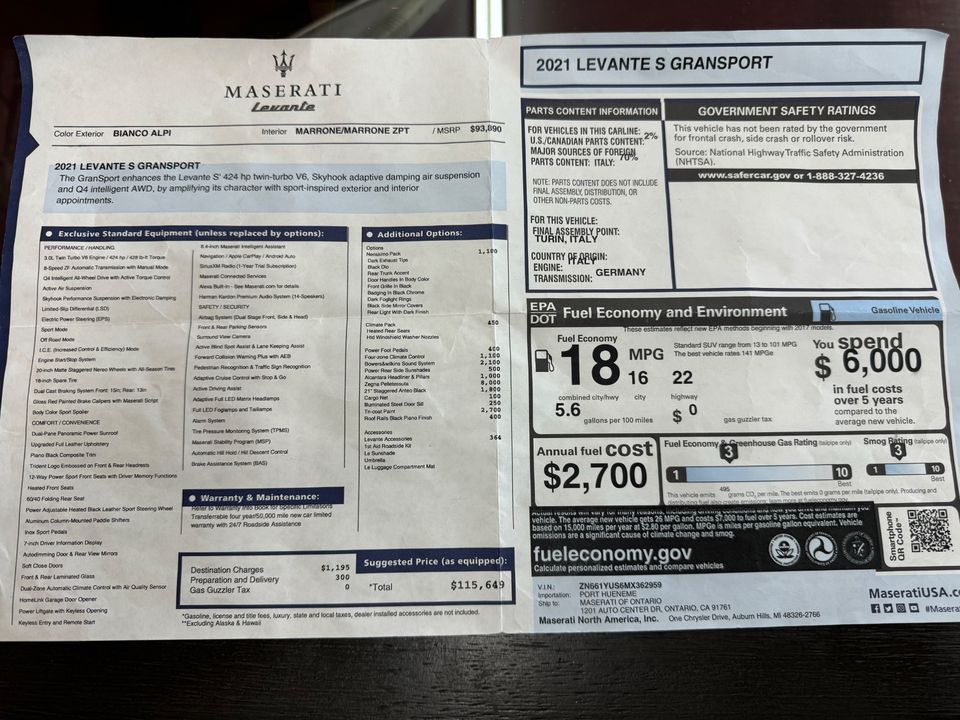 2021 Maserati Levante