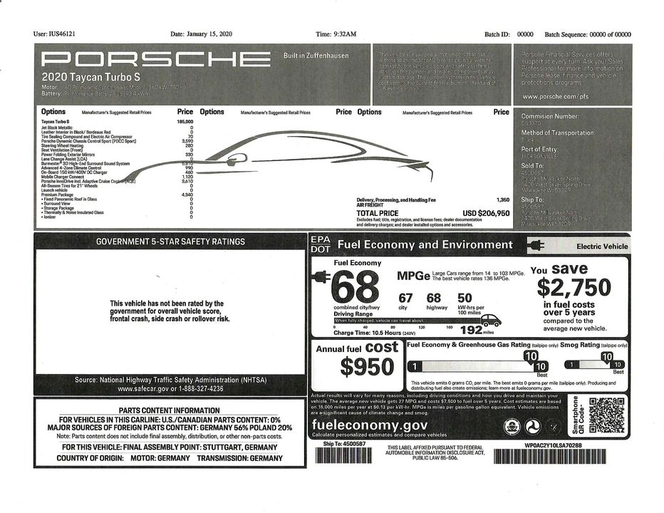 2020 Porsche Taycan