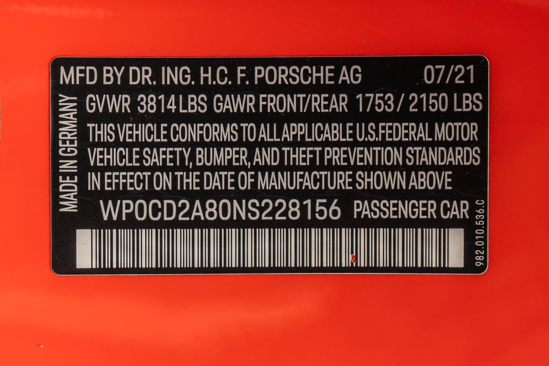 2022 Porsche 718 Boxster
