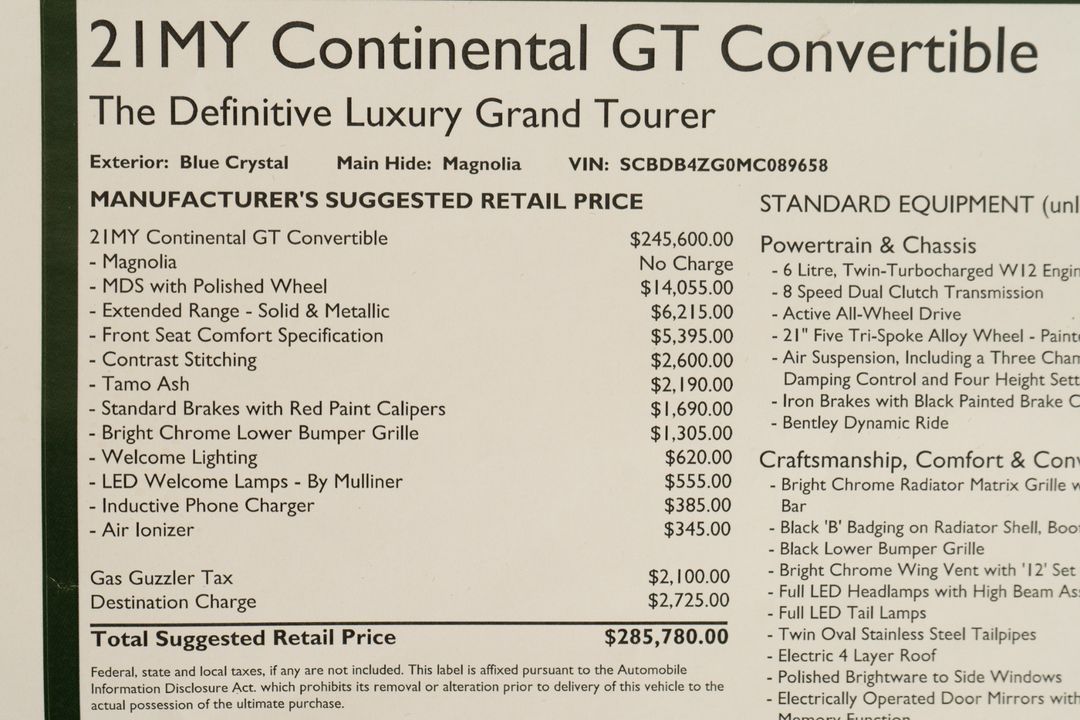 2021 Bentley Continental