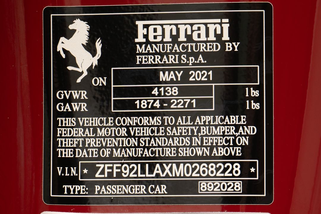 2021 Ferrari F8 Tributo