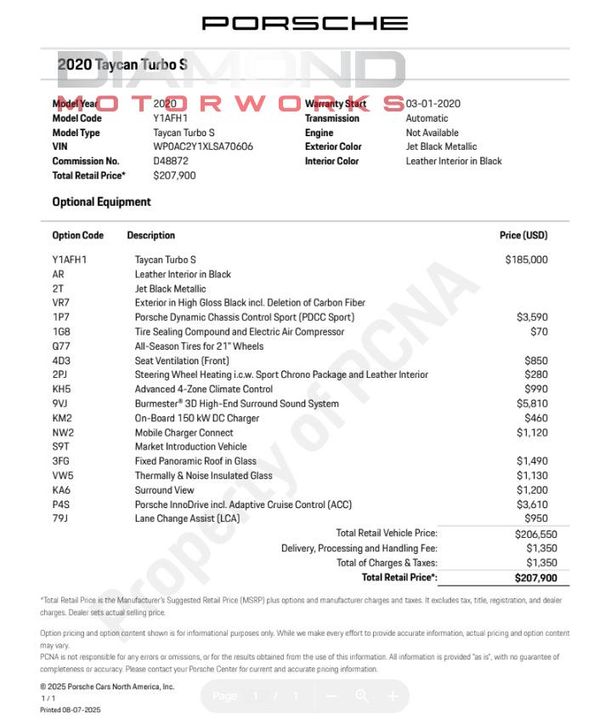 2020 Porsche Taycan