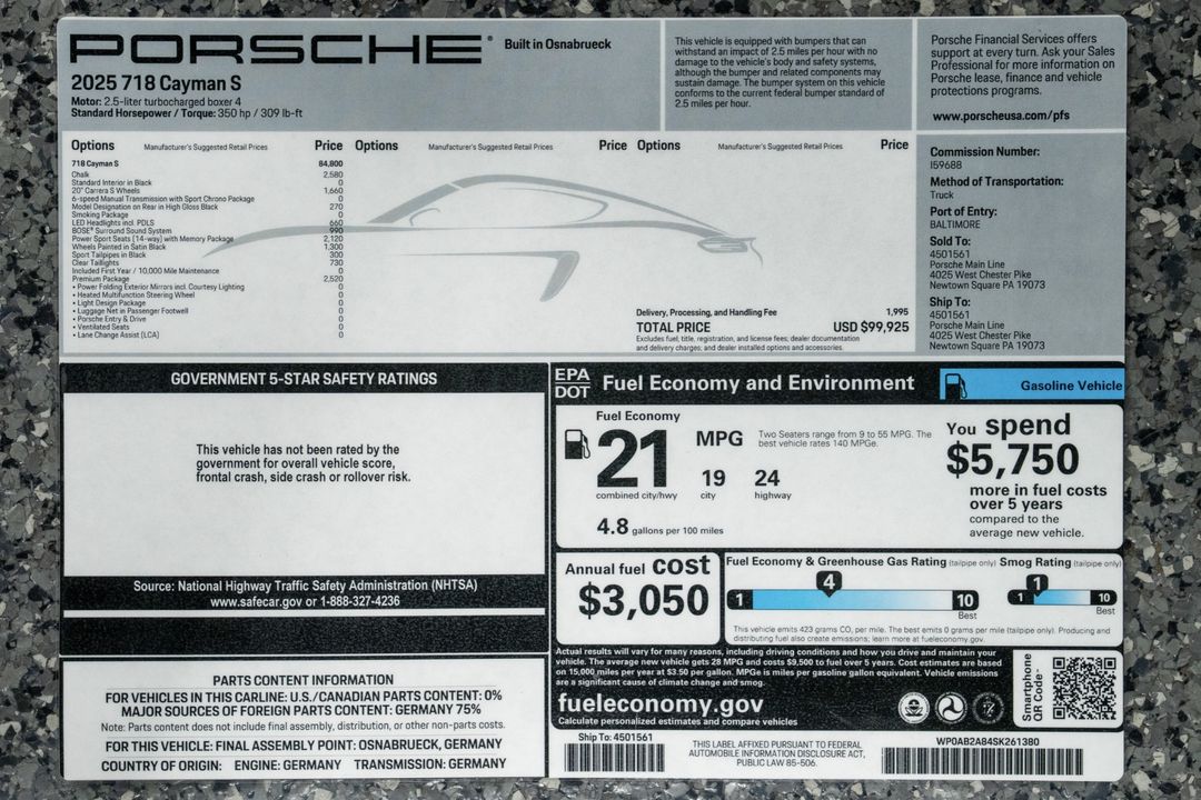 2025 Porsche 718 Cayman