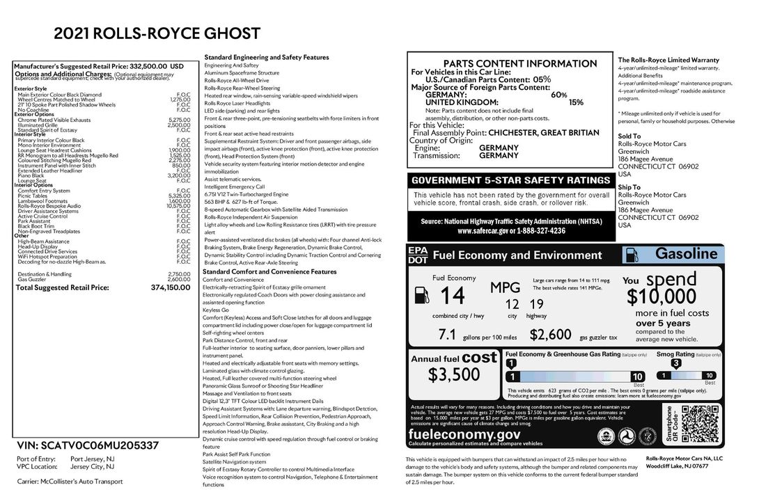 2021 Rolls-Royce Ghost