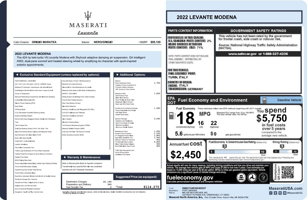 2022 Maserati Levante