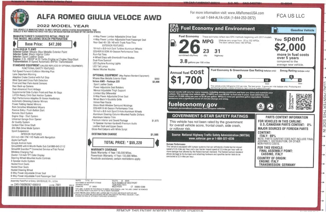 2022 Alfa Romeo Giulia