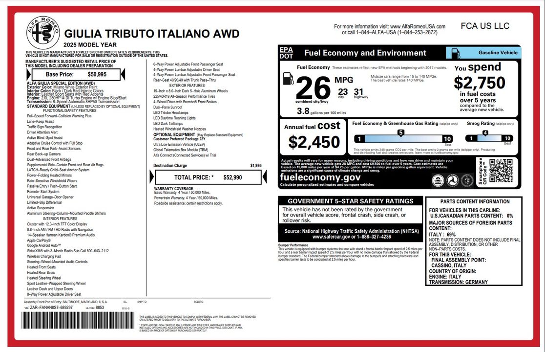 2025 Alfa Romeo Giulia